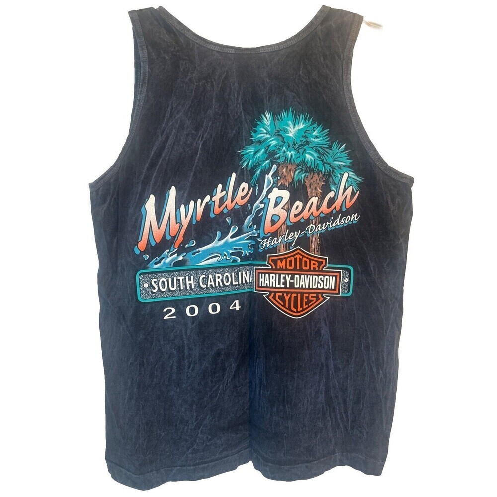 Harley Davidson MYRTLE BEACH, SC 2004 Men’s BLUE Tank‎ Shirt SZ Large